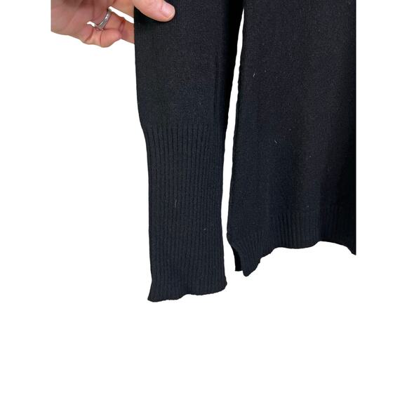 Aqua Cashmere Sweater Womens Large Black Crewneck Classic Minimal - Picture 6 of 8